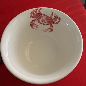 Nautical Red Crab White Bowl